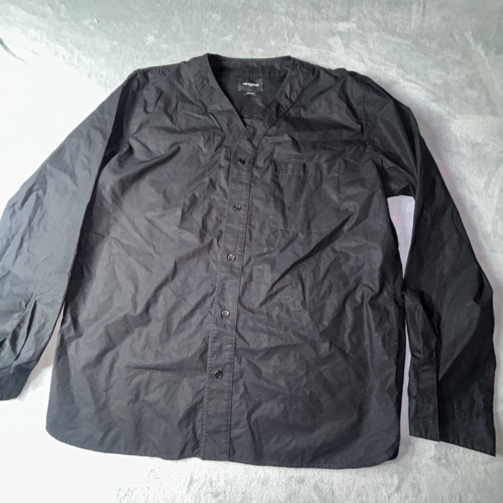 The Kooples Paris Men's Black Button Down Long Sleeve Shirt baseball relax XL